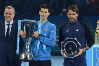 Novak Djokovic e Roger Federer - ATP Finals 2015 (foto di Gerard Chaustow)