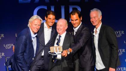 Roger Federer, Rafael Nadal, Bjorn Borg, John McEnroe, Rod Laver