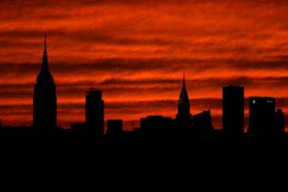 US Open 2016 - New York City red sunset, view from Arthur Ashe Stadium (Art Seitz © 2016 All Rights Reserved)