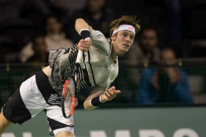 Andrey Rublev at 2017 ABN Amro World Tennis Tournament (© Henk Koster)