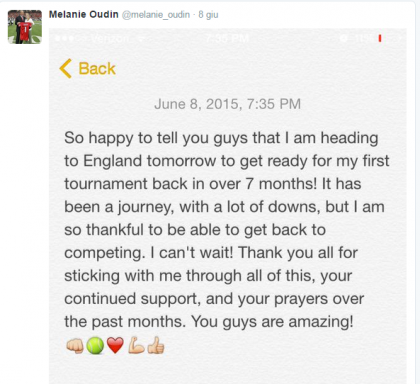 Melanie Oudin tweet1