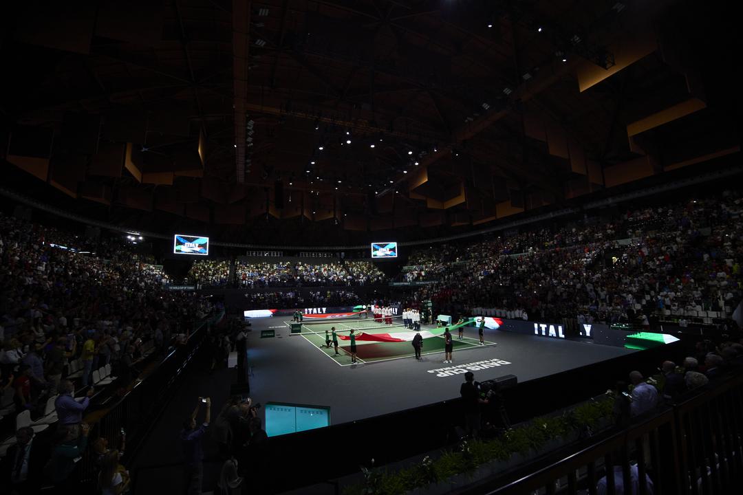 BOLOGNA, SPAIN - SEPTEMBER 14: Davis Cup by Rakuten Bologna Group Stage 2022 at Unipol Arena on September 14, 2022 in Bologna, Spain. (Photo by Ion Alcoba / Quality Sport Images / Kosmos Tennis)